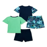 Wonder Nation majica i šorc mi & Match ljetni komplet odjeće, 4 komada, 12m-5T