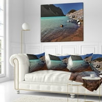 Designart svijetle plave vode planinskog jezera - pejzažni štampani jastuk za bacanje - 16x16