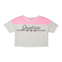 Majica Sa Grafičkim Sportskim Logotipom Justice Girls, Veličine 5 - & Plus