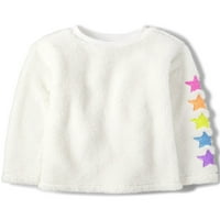Dječije mjesto djevojke Rainbow Sequin Stars grafički Sherpa pulover Hoodie, veličine XS-XXL