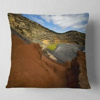 Designart u El Golfo Lanzarote Spain mošus Pond - jastuk za bacanje na obalu mora-16x16