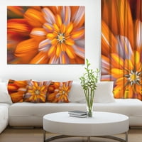 Dizajnerska masivna narančasta fraktalna cvijeta cvjetna platna umjetnička ispisa