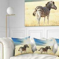 Designart Lutajuća Zebra na jakom izlasku sunca - afrički jastuk za bacanje - 18x18