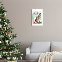 Sretan Božić Holiday Stairway Holiday Grafička Umjetnost Neuramljena Umjetnost Print Wall Art