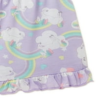Bmagična spavaćica sa lepršavim rukavima za djevojčice sa gumicom, 2-dijelni set pidžama, veličine 4-12