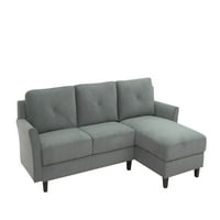 Lifestyle rješenja Taryn sekcijska Sofa sa valjanim rukama, tamno siva tkanina