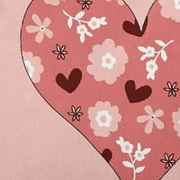 26 x26 jednostavno Daisy Valentines Flowery Love Hearts Poly Accent jastuk, Mauve Količina 1