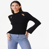 Scoop ženski pleteni džemper sa dugim rukavima, veličine XS-XXL