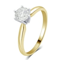 Carat T. W. okrugli dijamant 14k zaručnički prsten od žutog zlata od žutog zlata