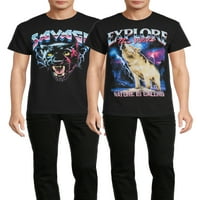 Humor muške i velike muške Savage Panther i istražite divlje grafičke majice, 2-Pack