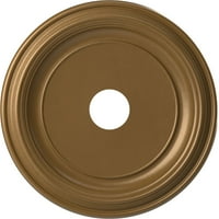 Ekena Millwork 19 od 1 2 ID 1 2 P tradicionalni Termoformirani PVC stropni medaljon , metalik zlatna groznica