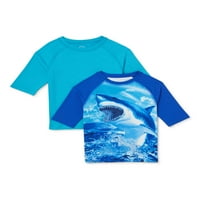 Wonder Nation Boys UPF 50+ kratki rukav osip Guard Swim Shirt, paket, veličine 4 - & Husky