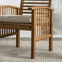 Manor Park Vanjska trpezarijska stolica-Bagremovo Drvo-Set-jastuk-bež i braon