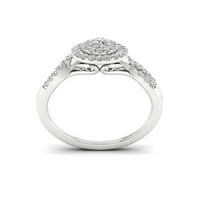 1 2ct TDW dijamant 10k bijeli zlatni oreol zaručnički prsten ovalnog oblika