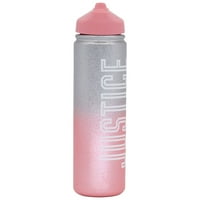 Justice Glitter flaša za vodu za djevojčice, fl oz 950ml, BPA Free-Ombre Sparkle Pink