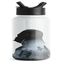 Jednostavna moderna Star Wars izolovana čaša za flašu vode sa slamnatim poklopcem -putna čaša sa širokim