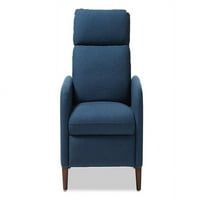 Baxton Studio Casanova moderna stolica sa tapaciranim plavim tkaninama iz sredine veka