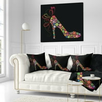 Designart šarena cipela sa mašnom - apstraktni jastuk za bacanje-12x20