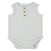 Moderni Trenuci Gerber Baby Boy Henley T-Shirt Šorc I Bodi Bez Rukava, 6-Dijelni Komplet Odjeće