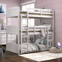 Životne potrepštine Hillsdale Alexis drveni luk Trostruki dvostruki krevet na kat, bijeli