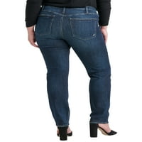 Silver Jeans Co. Ženske Plus Size najtraženije farmerke sa ravnim nogama srednjeg rasta veličine struka 12-24