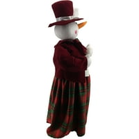 Farma Fraser Hill 36-In. Ples Gospođa snjegović sa umotan poklon Bo i muzika-Animirani Božić odmor dekoracije