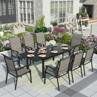 Studio vanjski vrt trpezarijski Set sa podstavljenim Tekstilenim vanjskim trpezarijskim stolicama za terasu,