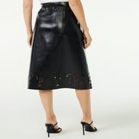 Scoop ženska laserska Midi suknja od Fau kože