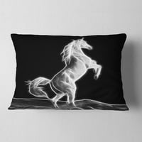 Designart velika skulptura bijelog konja - jastuk za bacanje životinja-12x20