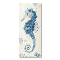Stupell Aquatic Seahorse Coral Bubbles Landscape Painting Gallery Wrapped Canvas Print Wall Art