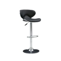 Beldon zaobljena metalna stolica za leđa sa okretnom, crna FAU koža