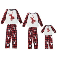 Jedinstvene ponude ženske Božićne Jelene Tee i karirane pantalone porodični kompleti pidžame za spavanje