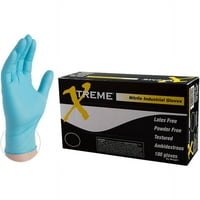 XNPF plave nitrilne industrijske kasne besplatne rukavice za jednokratnu upotrebu - Srednje od AMMEX