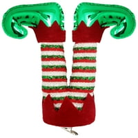 Crvena, Zelena I Bijela Tkanina Elf Leg Decorative Božić Clip, 6. in, vrijeme za odmor