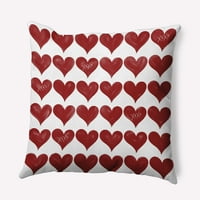 26 x26 jednostavno Daisy Valentines XOXO obojena srca Poly naglasak jastuk, Crvena Količina 1