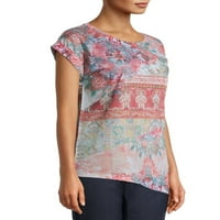 Time and Tru pulover sa kratkim rukavom tunika relaxed Fit Top Pack