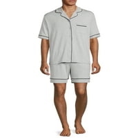 Sealy muško dugme - prednji gornji dio I set pidžama za kratke hlače, 2-dijelni