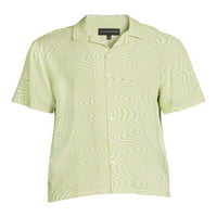 Nema granica velika i visoka Muška prednja Resort košulja sa dugmetom za štampanje sa kratkim rukavima, veličine