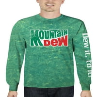 Mountain Dew Retro Muška grafička majica za mineralno pranje dugih rukava, do veličine 3XL