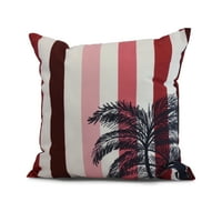 Jednostavno Tratinčica,, Thin Stripe Palm, Stripe Print Jastuk, Crvena