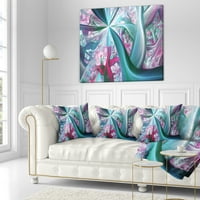 Designart Blue Pink fraktalne biljne stabljike - apstraktni jastuk za bacanje - 18x18