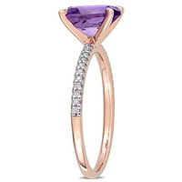Miabella ženski karatni ametist i karatni dijamant 14kt zaručnički prsten od ružičastog zlata