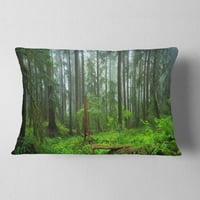 Designart Hoh kišna šuma - jastuk za bacanje pejzažne fotografije-12x20
