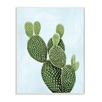 Stupell Industries jedinstvena biljka pustinjskog kaktusa bodljikava kruška plavo zelena grafička Umjetnost