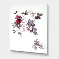 Designart 'Purple Wildflowers On White II' tradicionalni Canvas Wall Art Print