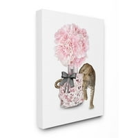 Stupell Industries Pink Fashion Floral Bouquet Leopard Animal Design Canvas Wall Art Design by Ziwei Li,