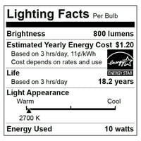 LED sijalica velike vrijednosti, 10w lampa opće namjene E Srednja baza, ne zatamnjiva, meka bijela, 4 pakovanja