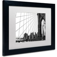 Zaštitni znak Likovna umjetnost Brooklyn Bridge 4 Canvas Art by CATeyes, bijeli mat, crni okvir