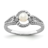 Auriga sterling srebrna rodijumska ploča i dijamantna zaručnička prstena - za žene - za žene