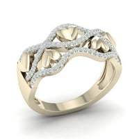1 5CT TDW Diamond 10k traka od žutog zlata i modni prsten za srce